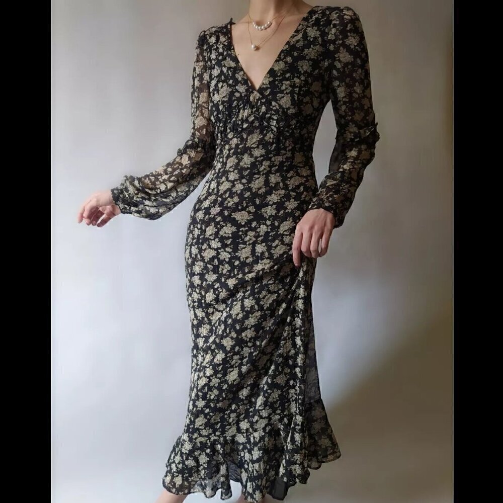 LAST ONE!!! ZARA V-Neck Midi Dress - Picture 3 of 16